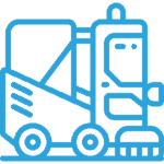 An icon of a sweeper, representing the machinery transport services available