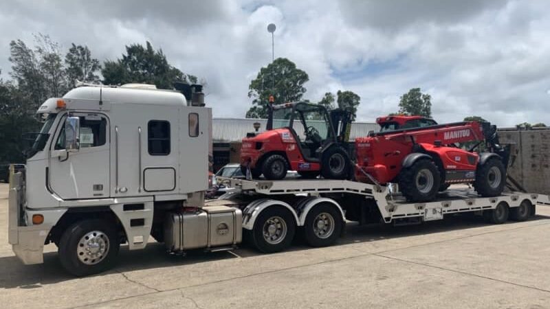 Machinery being transported