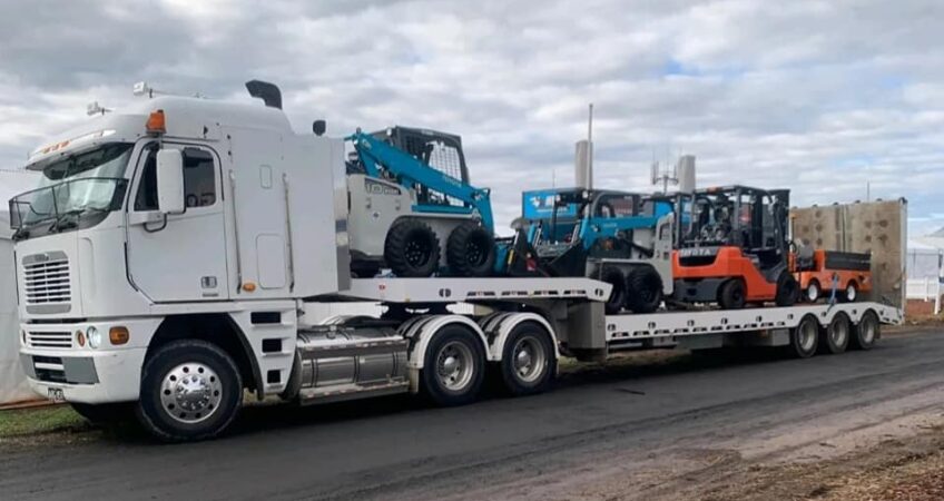 Machinery being transported