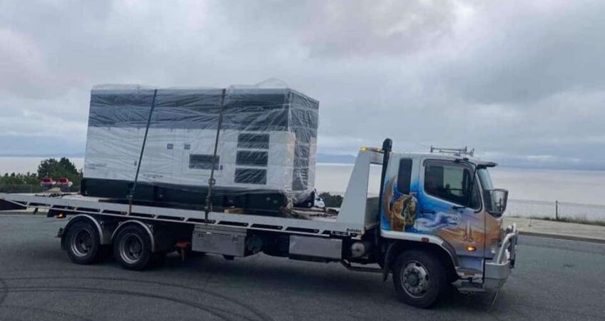 Machinery being transported