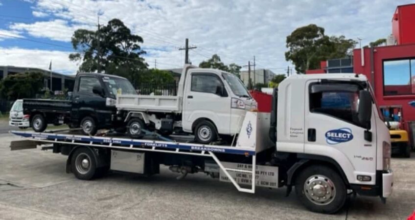 Two utes being transported