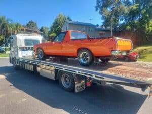 A car being towed