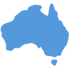 Blue icon of Australia