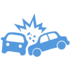 Icon of a car accident