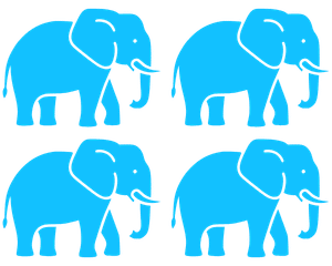 Four elephant icons representing a load of about 24 tonnes