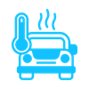 Overheating vehicle icon.